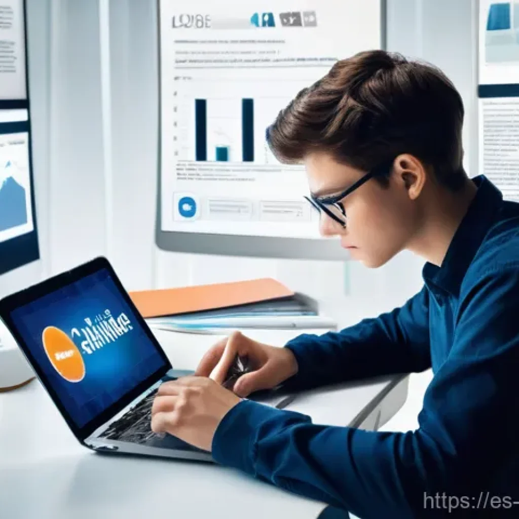 정보 신뢰성 평가에 필요한 기술 - **Prompt:** A young adult, around 18-20 years old, with a focused and analytical expression, sits at...