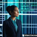 정보 신뢰성 평가에서의 모범 사례 - **Prompt:** A dynamic, medium shot of a focused woman, appearing to be in her late 20s to early 30s,...