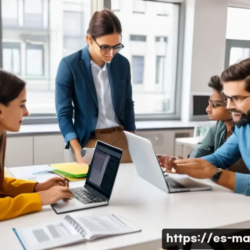 정보 신뢰성 평가의 이론적 배경 - A professional workspace scene showing a diverse group of Spanish-speaking adults critically evaluat...