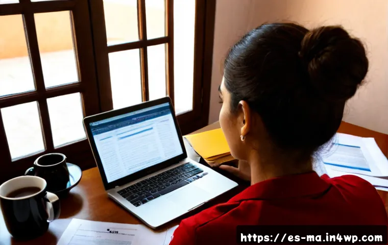 정보 신뢰성 평가의 기초 - Photorealistic Spanish-speaking journalist at a bright home office desk comparing two anonymous news...